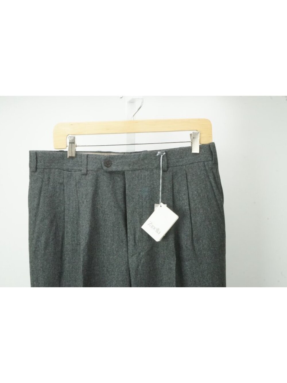 Zanella Giorgio Gray Flannel Wool Blend Mens Dress Pants Sz 48 EU BRAND NEW
